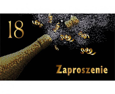 Zaproszenie Z 160x95 Urodziny 18-stka nr 56475 Grafika - Butelki, Chłopak, Dziewczyna, 10 szt.
