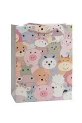 TOREBKA PREZENTOWA ZWIERZĄTKA BROKATOWA 26 X 32 X 10 CM