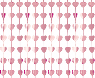 KURTYNA SERCA METALICZNA RÓŻOWA 100 X 200 CM