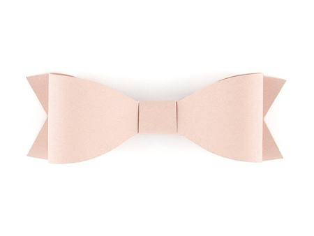 Dekoracje papierowe Kokardki, pudrowy róż (1 karton / 50 op.) (1 op. / 6 szt.)