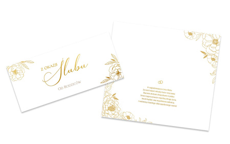 KOPERTA KARTKA W DNIU ŚLUBU OD RODZICÓW ZŁOTA