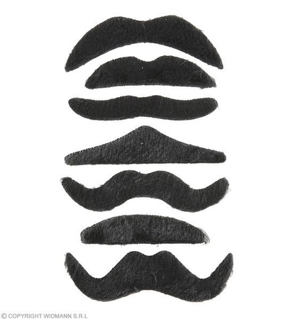 ZESTAW WĄSÓW CZARNY
