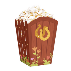 PUDEŁKA NA POPCORN KONIKI 8,5 X 13,5 CM 6 SZT