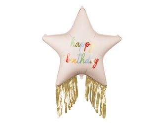 BALON FOLIOWY HAPPY BIRTHDAY GWIAZDKA 72 X 72 CM