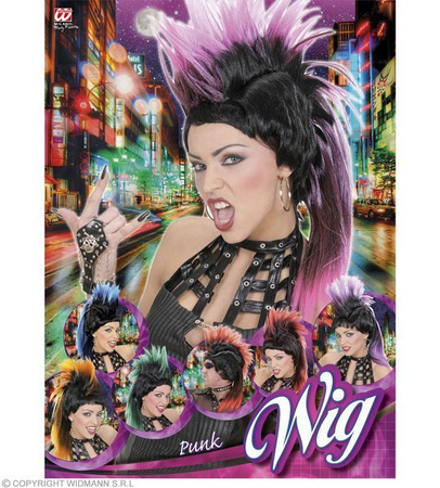 PERUKA IROKEZ PUNK NIEBIESKI