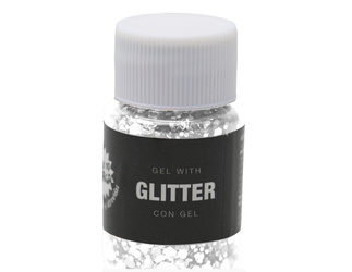 ŻEL Z BROKATEM BIAŁY 20 G