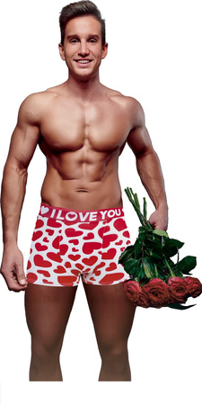 BOKSERKI MĘSKIE BIAŁE SERCA