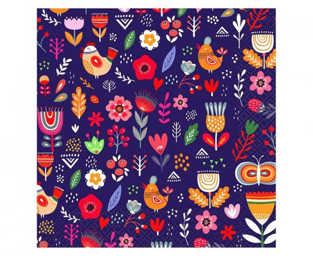 SERWETKI CIEMNE WIELOKOLOROWE LATO SUMMER 33X33 CM 20 SZT