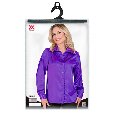 KOSZULA DAMSKA SATYNOWA FIOLETOWA 