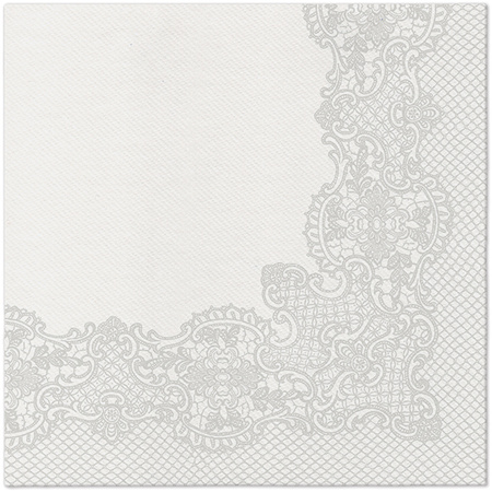 SERWETKI AIRLAID SREBRNA KORONKA 40 X 40 CM 50 SZT.