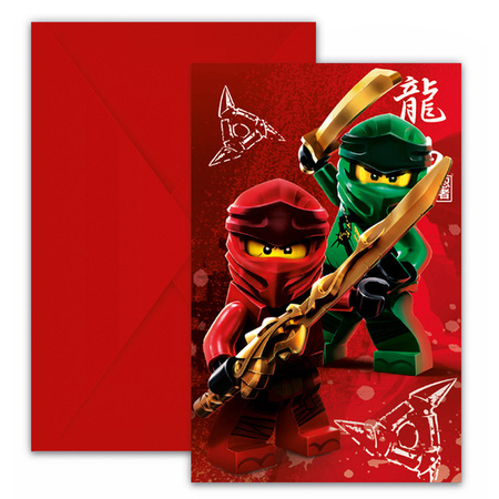 ZAPROSZENIA Z KOPERTAMI LEGO NINJAGO 6 SZT