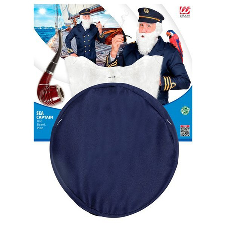 ZESTAW KAPITANA STATKU KAPELUSZ BRODA FAJKA
