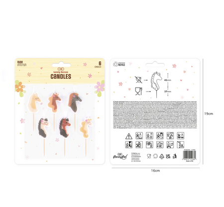 ŚWIECZKI URODZINOWE KONIKI 6 SZT