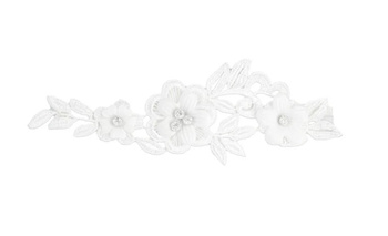 PODWIĄZKA ŚLUBNA KWIATOWA BIAŁA 38 CM