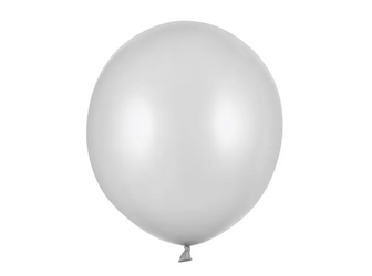 BALONY LATEKSOWE METALICZNY SREBRNY ŚNIEG 43 CM 25 SZT
