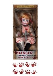 NAKLEJKA HALLOWEEN ZABÓJCZA LALKA 25 X 70 CM