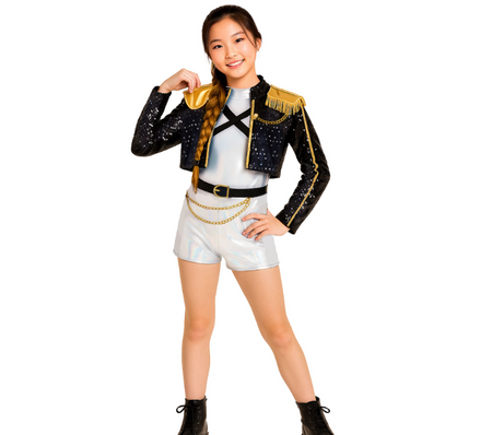 STRÓJ DLA DZIEWCZYNKI KPOP SREBRNY ŁOWCA POTWORÓW