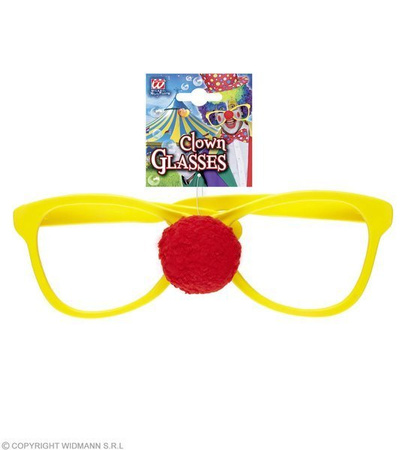 OKULARY KLAUNA GIGANTYCZNE ŻÓŁTE Z NOSEM