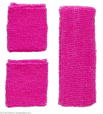 ZESTAW RÓŻOWYCH OPASEK ŚCIĄGACZY LATA 80 