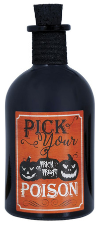 ASSORTED GLASS POISON BOTTLES, 13 CMS.