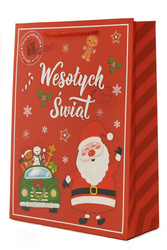 TOREBKA PREZENTOWA ŚWIĄTECZNA 42 X 32 X 20 CM SZEROKIE DNO