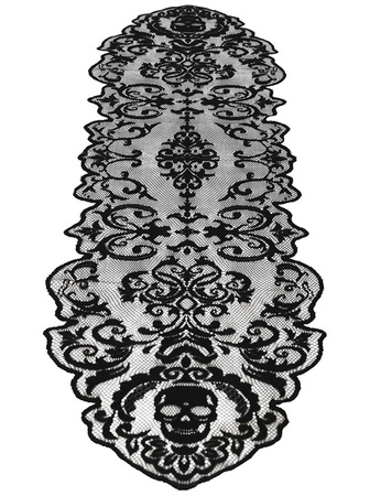 DEKORACYJNY BIEŻNIK Z CZASZKAMI 180 X 35 CM