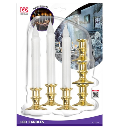 ZESTAW 6 SZT. ŚWIECZEK Z PODSTAWKAMI LED HALLOWEEN