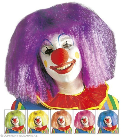 PERUKA AFRO KLAUN NEONOWA FIOLETOWA
