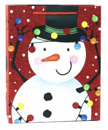 TOREBKA NA PREZENTY BAŁWANEK 42x32x12cm