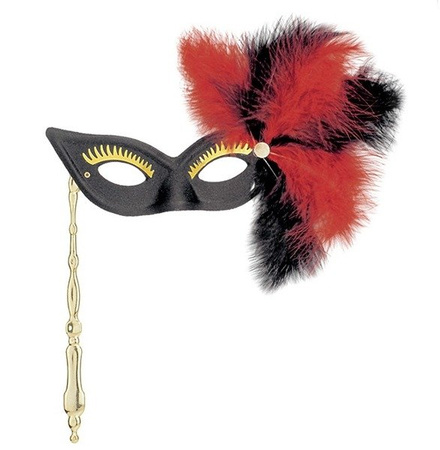 MASKA Z PIÓRKIEM CZARNA