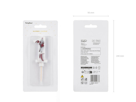 ŚWIECZKA URODZINOWA CYFRA 1 Z PŁATAKMI KWIATÓW 8 CM