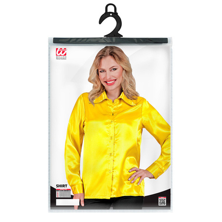 KOSZULA DAMSKA SATYNOWA ŻÓŁTA