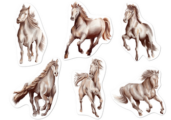 DEKORACJA DWUSTRONNA KONIKI KONIE 12 SZT.