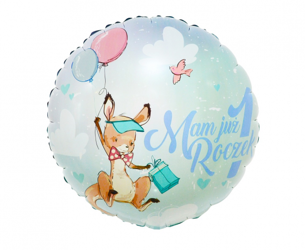 BALON FOLIOWY MAM JUŻ ROCZEK NIEBIESKI KANGUREK