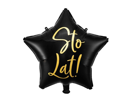 BALON FOLIOWY STO LAT CZARNY 40 CM