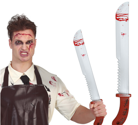  ZAKRWAWIONA SZTUCZNA MACZETA Z PIŁĄ