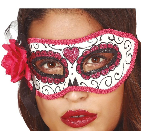 MASKA RÓŻOWA DAY OF THE DEAD LOS MUERTOS DIA MUERTOS