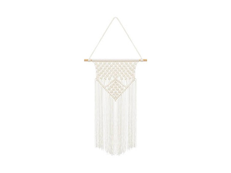 MAKRAMA 30X49CM, ZŁAMANA BIEL