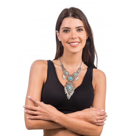  NASZYJNIK INDIAŃSKI SREBRNY