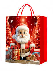 TOBRA PREZENTOWA MIKOŁAJ Z PREZENTAMI 32 x 26 x 20 CM SZEROKIE DNO