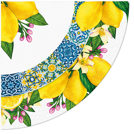 SERWETKI PAPIEROWE OKRĄGŁE CYTRYNY 12 SZT 