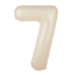BALON FOLIOWY CYFRA 7 KREMOWY 100 CM