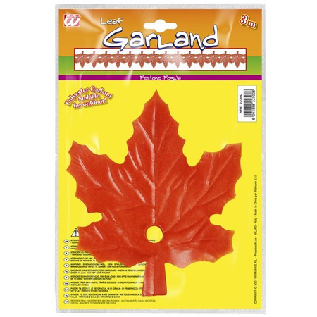 DEKORACYJNA GIRLANDA LIŚCIE POMARAŃCZOWA 