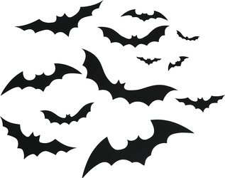 DEKORACJA NIETOPERZE 12 SZTUK