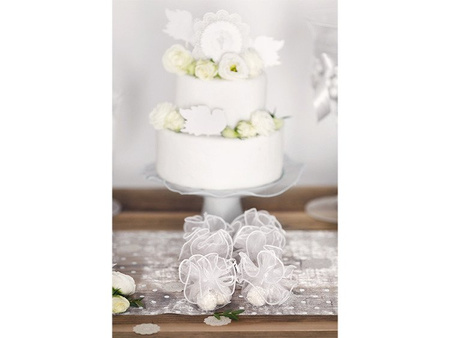 WORECZKI Z ORGANZY BIAŁE 26 CM, 20 SZT.