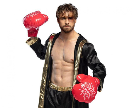 Dmuchane rękawice bokserskie boksera czerwone boks nadmuchiwane