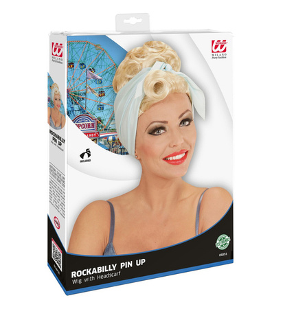 PERUKA PIN UP Z CHUSTĄ BLOND