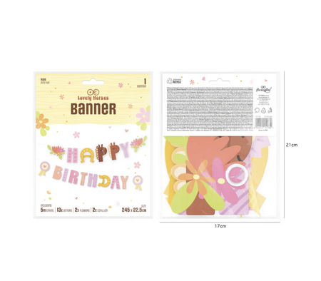 BANER HAPPY BIRTHDAY KONIKI 245 X 22,5 CM