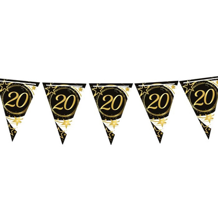 GIRLANDA PAPIEROWA 20 URODZINY GWIAZDKI 3 M