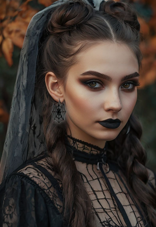 KOLCZYKI PAJĘCZYNY CZARNE 